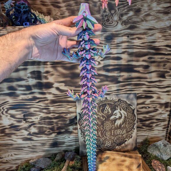 Crystal Dragon Flexible Articulated Fidget Toy 3D Printed - Picture 3 of 13